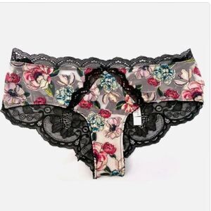 Victorias Secret Very Sexy mesh flower appliqué Cheeky panty